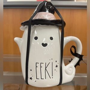 Rae Dunn Pink Halloween Pastel Pink Ghost Witch Hat Lid  Ceramic Coffee mug NWT